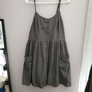Grey Sun Dress With Pockets